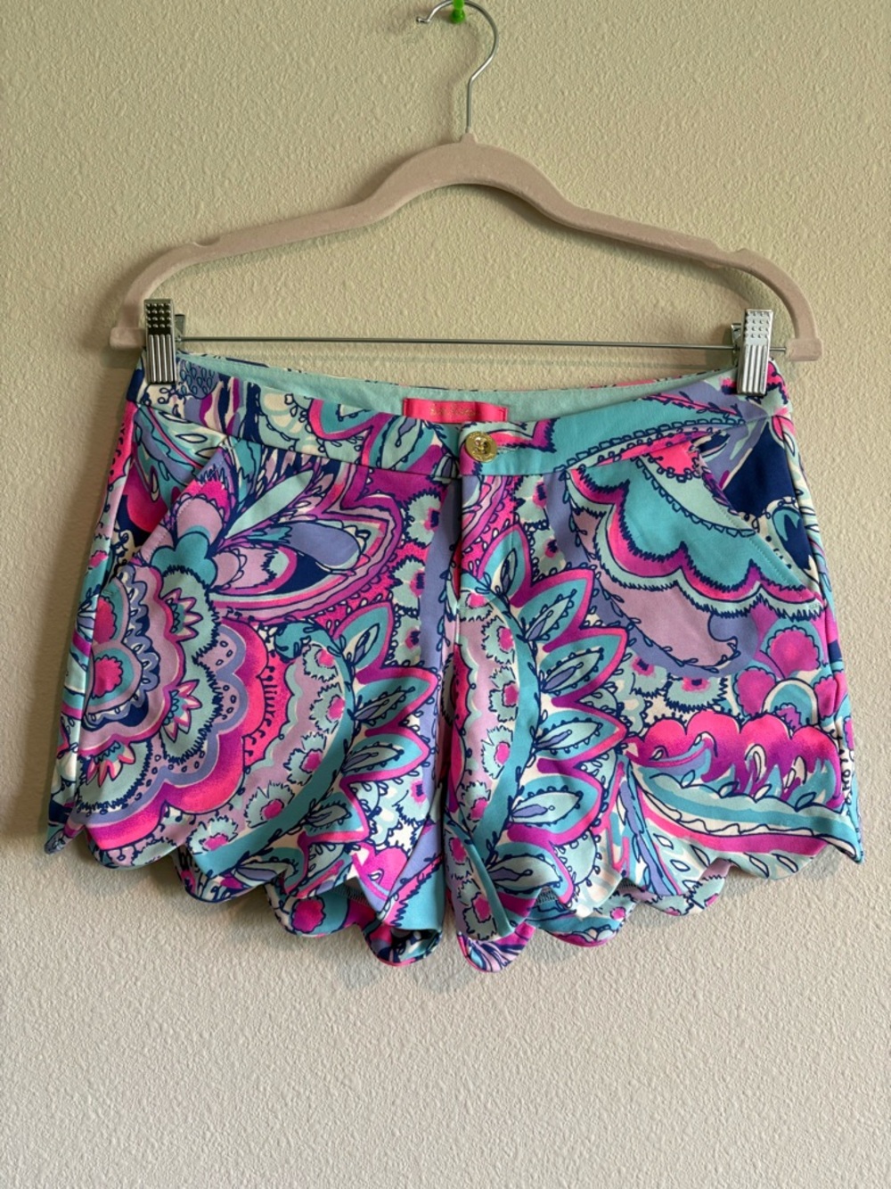 Lilly Pulitzer Buttercup Knit Shorts Women’s 0 Pink Tropics Mermaids Call
